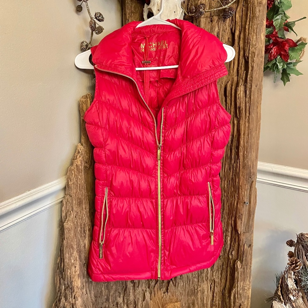 Michael Kors Packable Down Women's Red Vest Size XS